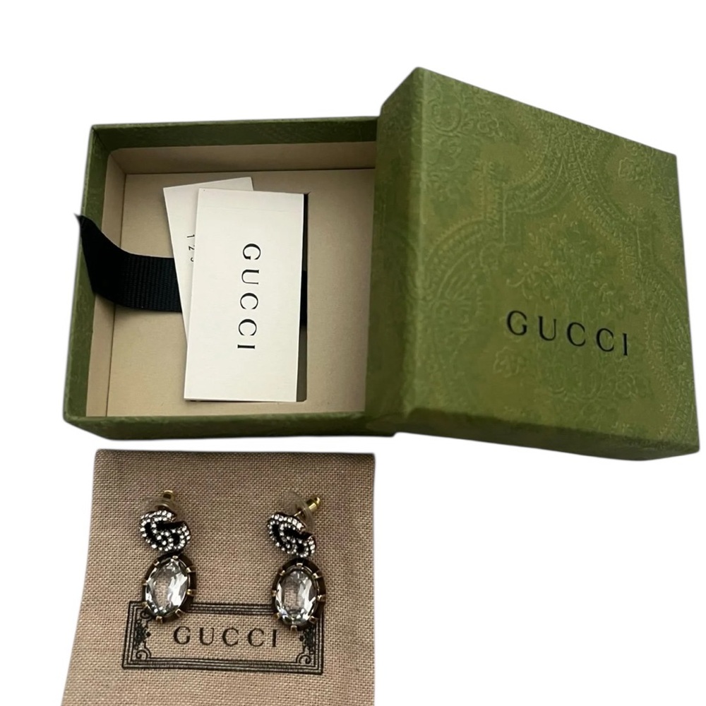 Gucci Gold and Silver Crystal Earrings - Picture 4 of 4